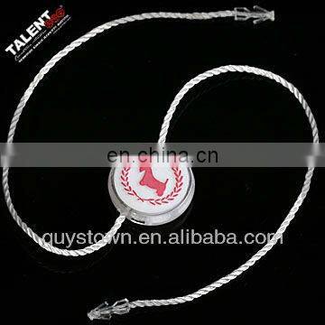 custom emboss brand name logo seal lock tag string for hang tag