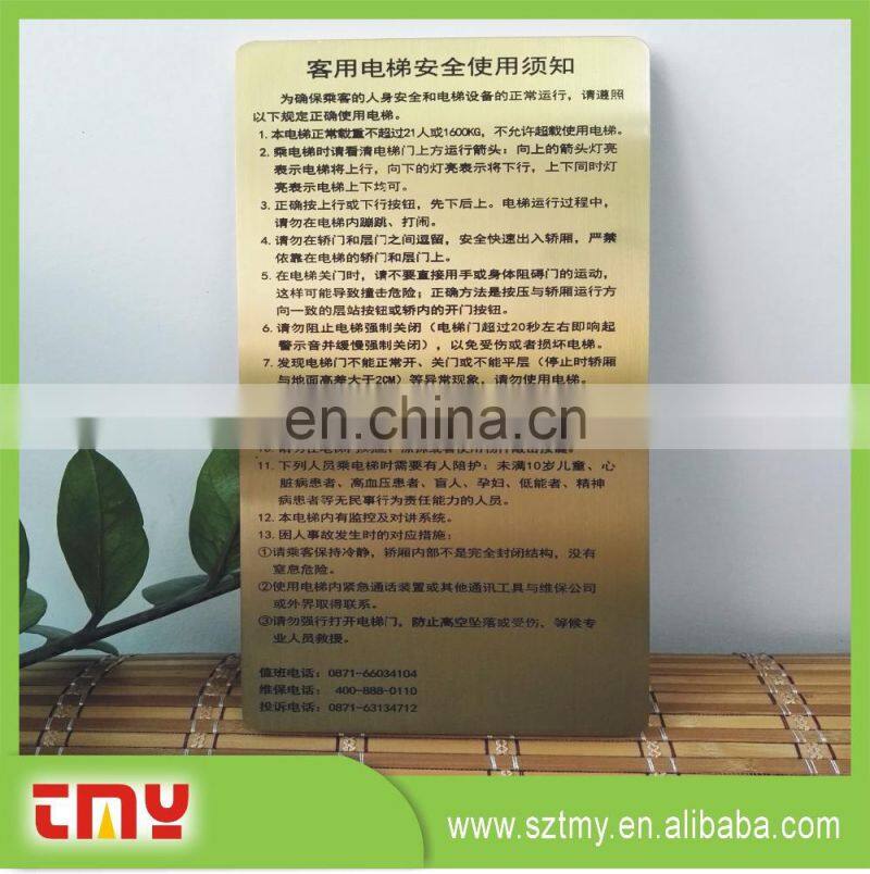 Table direction metal stainless steel 304 brushed sign letters