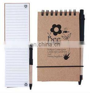 Eco Friendly Pocket Small Kraft Cover Notebook with Ball Pen
