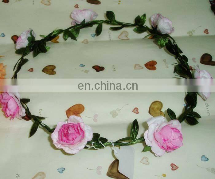 2014 Latest Fashion&Elegant Artificial Flower Head band Jewelry ,Romantic wedding/Bridal Head Wreath,New Design for Girls
