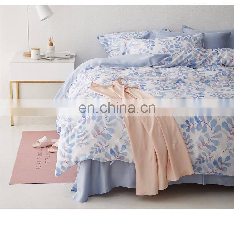 RawHouse design tencel 60s 300TC flower printing 4 pcs bedding set