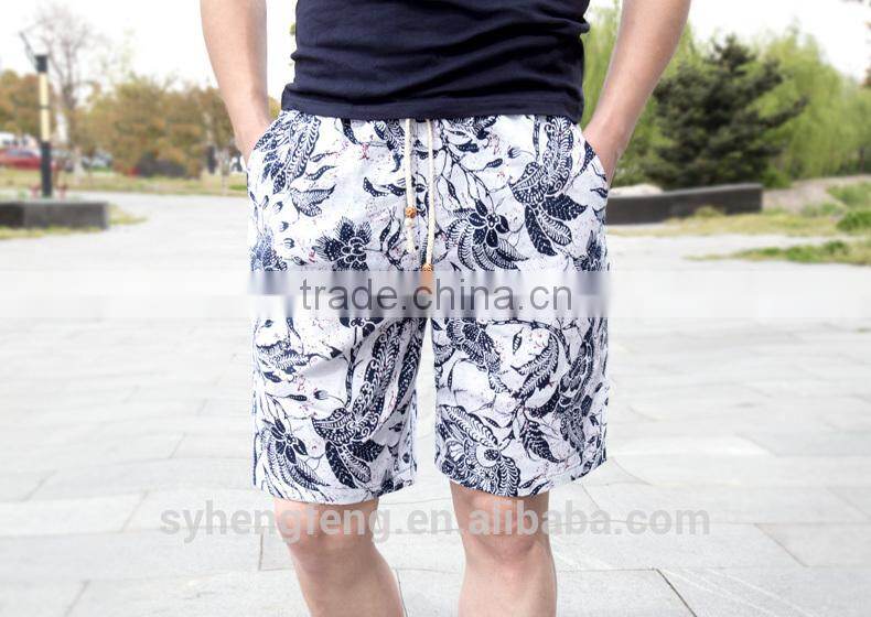 2016 summer beach wear printing young short pants for man
