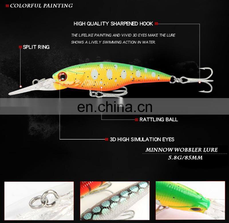 8.5cm 5.8g Wholesale Artificial Fishing Lure Saltwater Freshwater Casting Biat Sinking Minnow