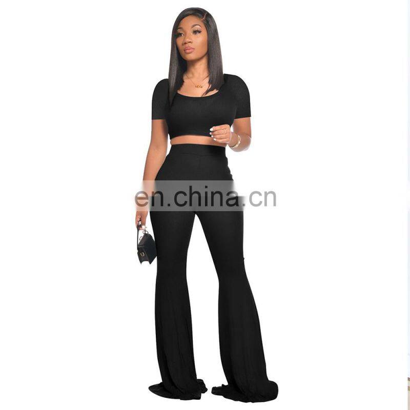 2021 Two Piece Set Women Clothing,2 Piece Set Women,Sexy Costumes Crop Top Matching Sets Outfit Two Piece Pants Set
