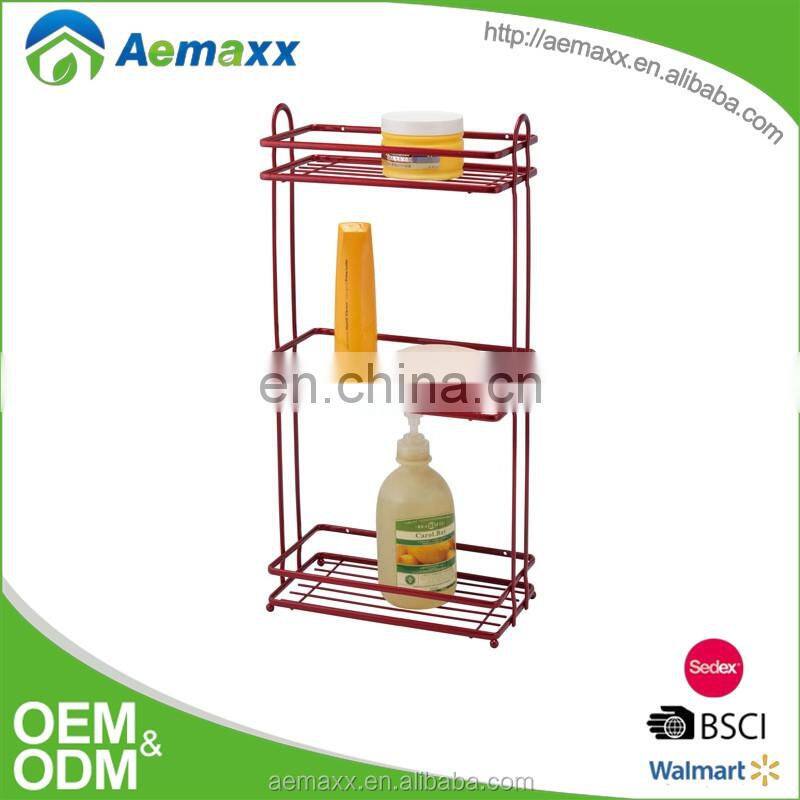 Plastic shampoo holder wall mounted shower shelf