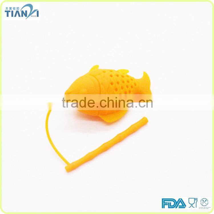 2015 Newest Color less Orange FDA/LFGB Standard Silicone Tea Strainer