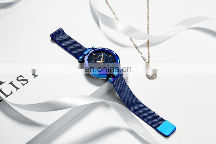 CHENXI 306 Personality Starry sky Stainless Steel Mesh Strap Women Woman Quartz Magnet Watch