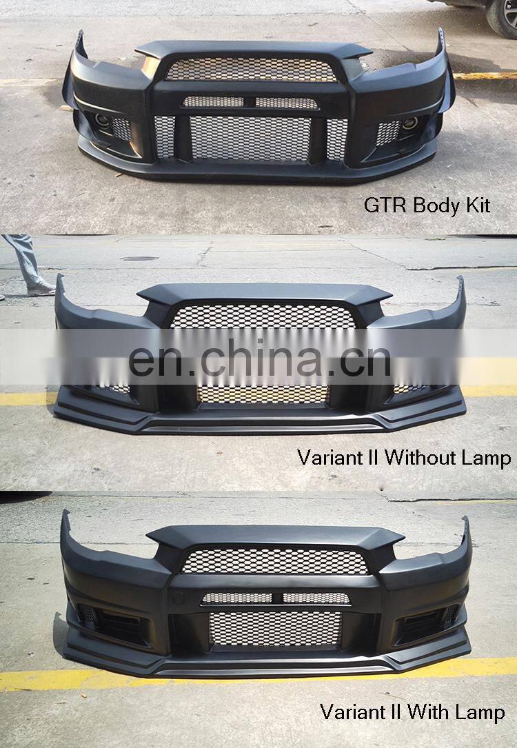 Runde ABS Material Car Front Bumper Modified GTR VARIT II And VARIT III Suitable For 2009-Now Mitsubishi Lancer-EX front bumper