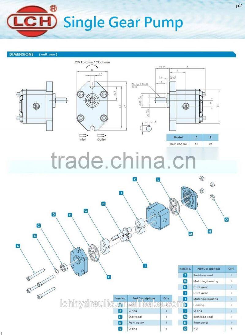 Skid Steer Loaders China Machine Gear Pump