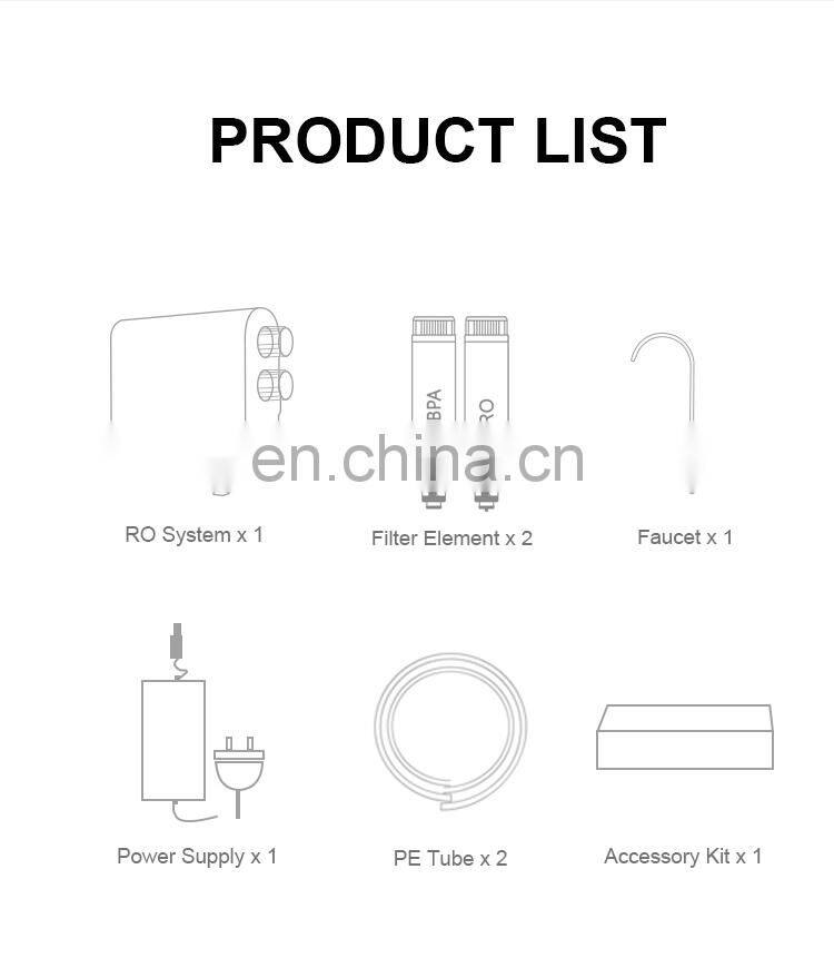 Quality 400GPD RO Water Filtration System Reverse Osmosis Water Purifier for home use