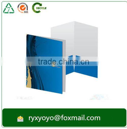 china wholesale advsertising kraft paper file folder with pcokets