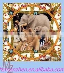 2015 new design silk scarf shawl of animal pattern