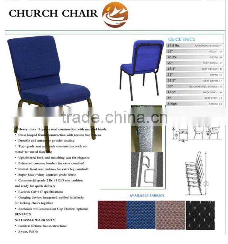 Silver Lacquer hammer Tube Church Used Chairs