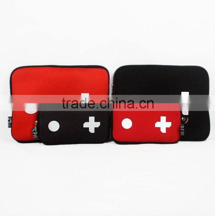 large nice two pockets neoprene pencil case