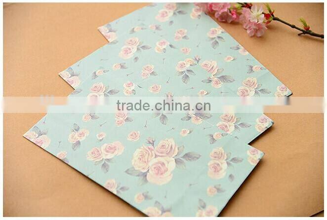 Garden wind floral print craft gift paper bag