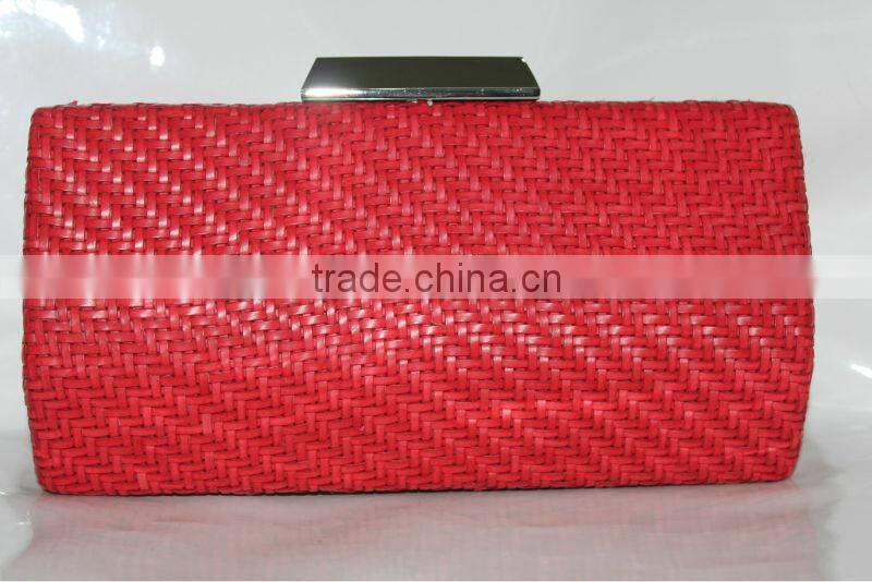 2014 New arrival fashion weave lady handbag clutch bag crystal bag