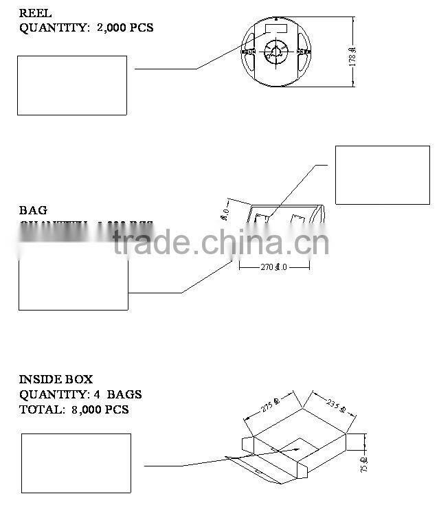 1W 350mA 50lm SMD 3528 Surface mount power led lamp