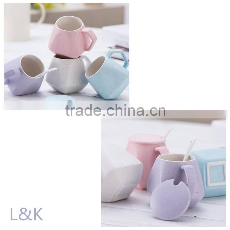 diamond artistic ceramic cup for gift/ceramic coffee cup set