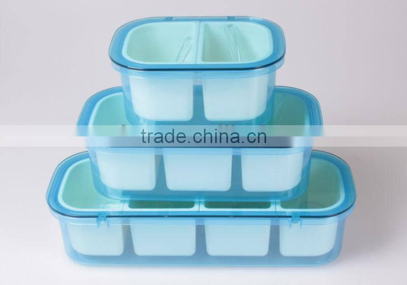 PP condiment dispenser, 2 cell plastic cruet