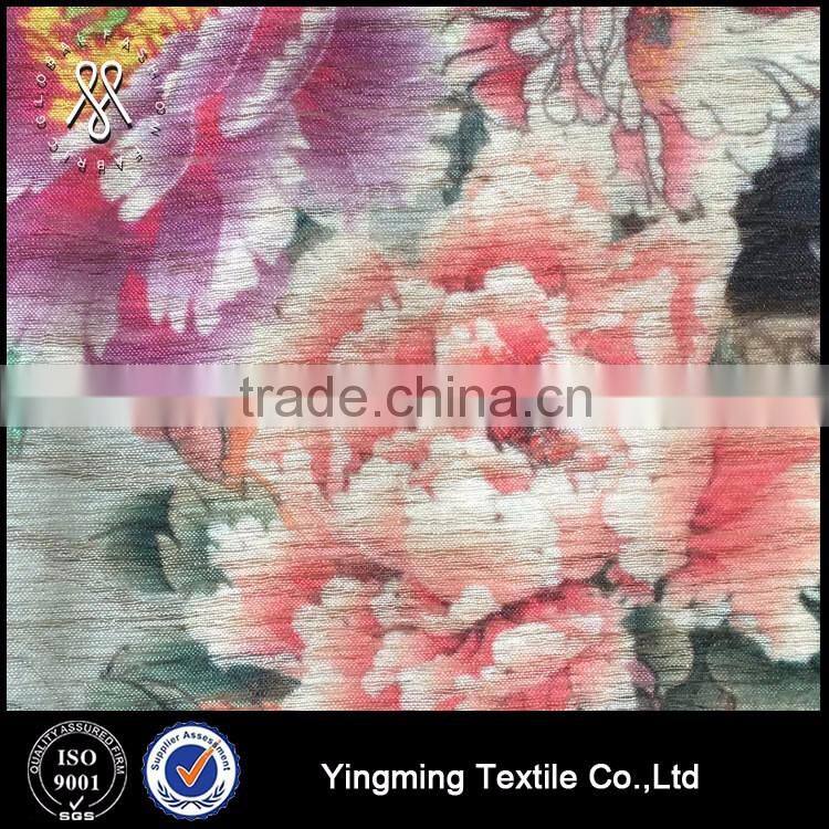 Wholesale 3 layers polyester spun yarn fabric, for fashion garments,shirt,dress