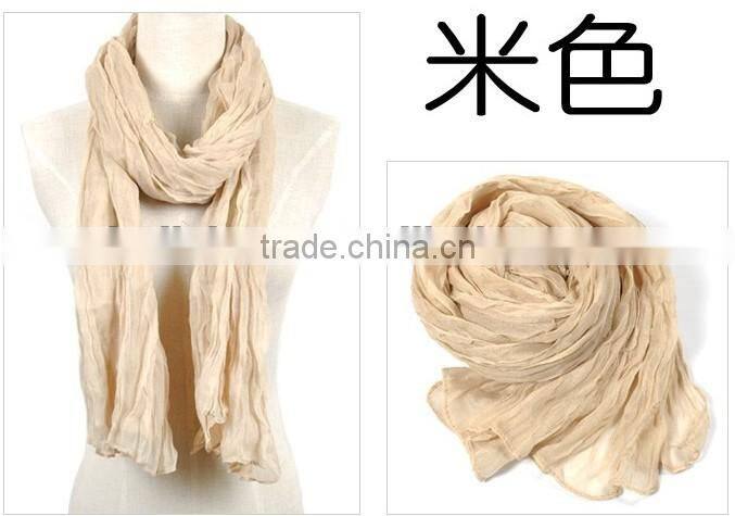 Cheap Voile Polyester Solid Color Lady Scarf