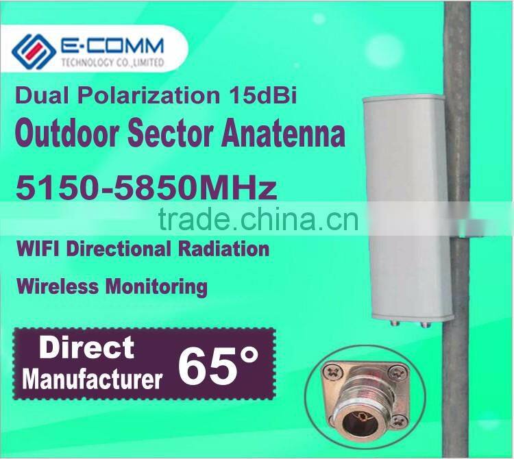 5.8Ghz broadband high gain 15dBi dual polarization MIMO antenna with N female for Video monitoring emission