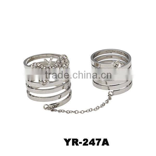2016 Hot Sale Cute Gold Smart Rhinestone Ring With Butterfly For Girlfriend