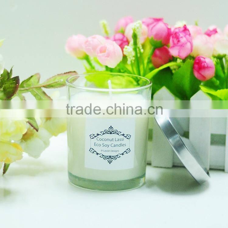 8oz candle holder/candle glass jar with metal lid for making candle