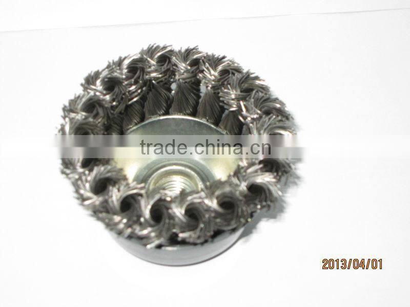 twisted knot wire cup brush,CEPILLO DE COPA ENTORCHAD
