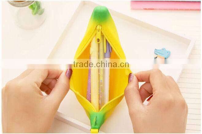 Novelty Silicone Portable Banana Coin Pencil Case Purse Bag Wallet Pouch Keyring