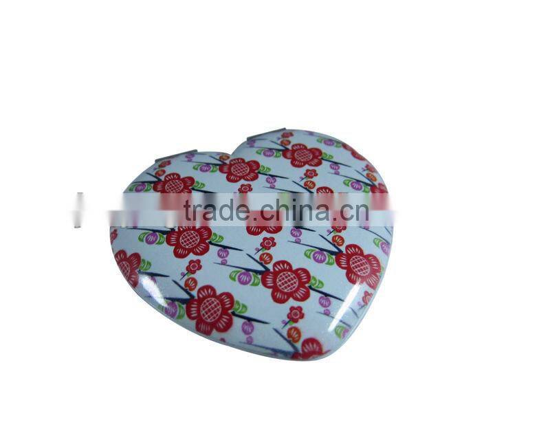 customized heart shape make up mirror