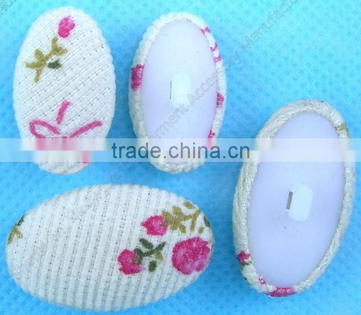 Oval Shape Fabric Covered Shank Button -- F1558