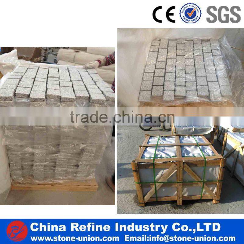 Fan Shaped Grey granite paving stone
