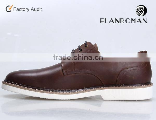 Fashion flat genuine handmade men leather shoes New European business casual shoes men