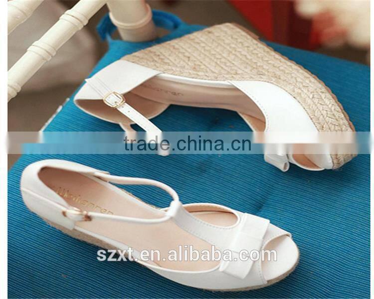 2015 fancy ladies sandal shoes ladies party shoes high heel with decoration wedge shoes super high heel 