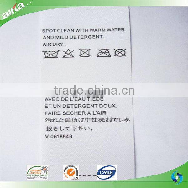 Custom fabric label printed satin label