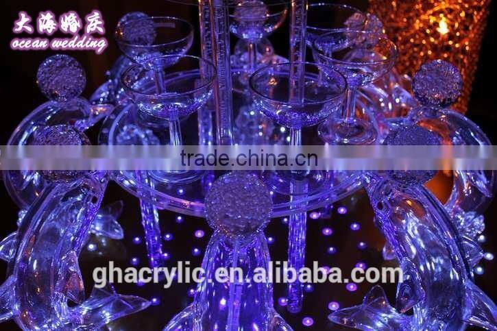 GH-RZ195Newest design high grade Acrylic Cocktail wine rack/ Cocktail wine display stand