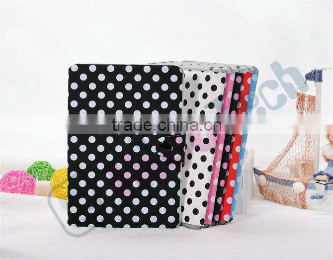 Color Dot Wallet Leather Case for iPad Mini with Buckle,For iPad Mini Dot Book Style Wallet Leather Case,With Card Slot & Buckle
