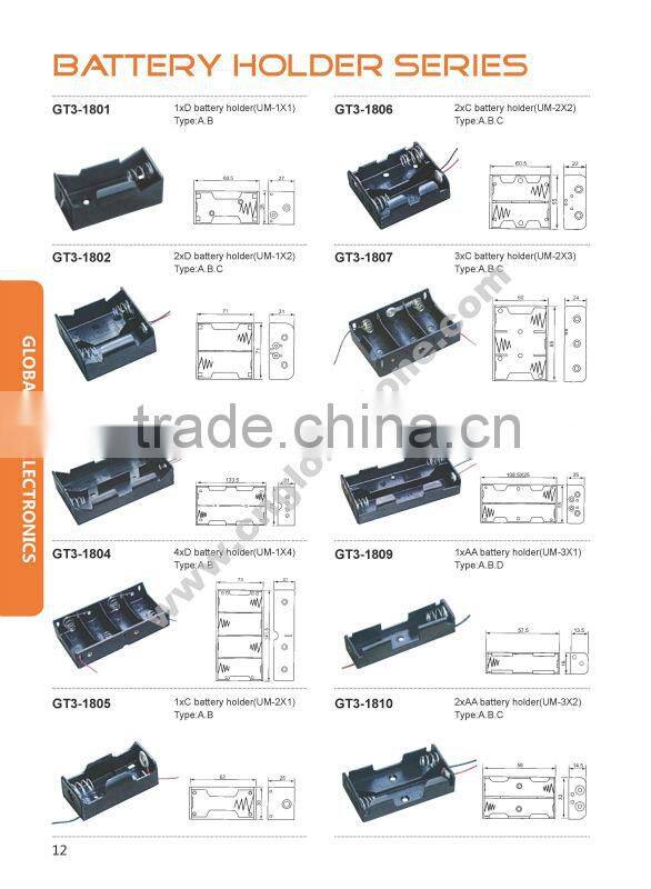 GT3-1811 2aa battery holder power tools battery case plastic battery case moulding