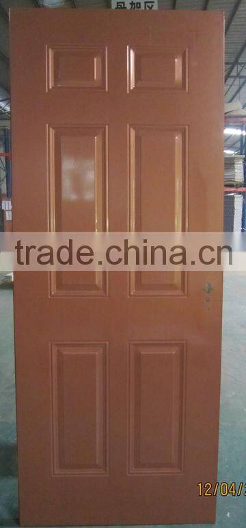 6 panel pre-hung interior door,bedroom metal door,Euro interior steel door