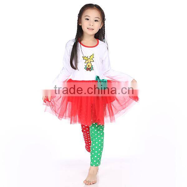 wholesale hot sale children girls beauty clothing set top & pant with ruffle