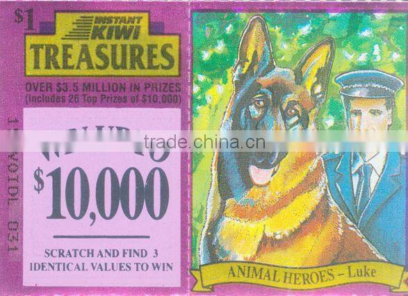 lottery scratch and win card