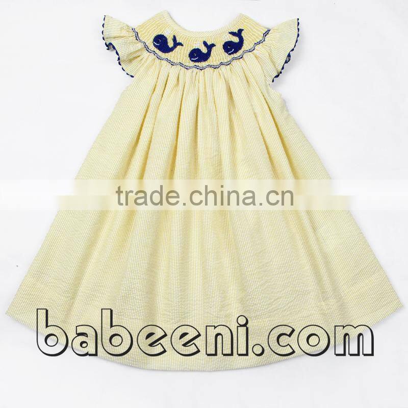 Tree and bird bishop smocked dresses