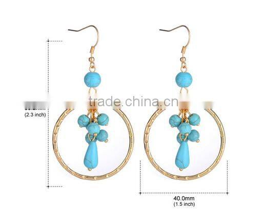 Turquoise bead tassel earrings fashion earring designs new model earrings/