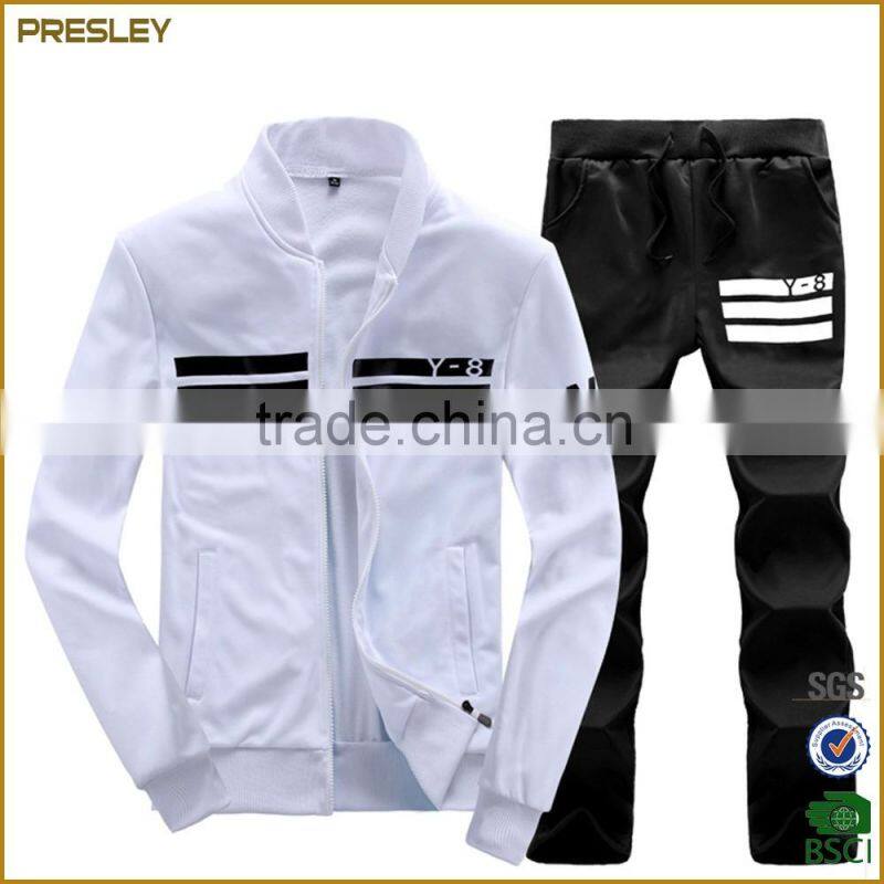 Factory wholesale fashionable polyester 100% men's athletic sports wear new design track suit