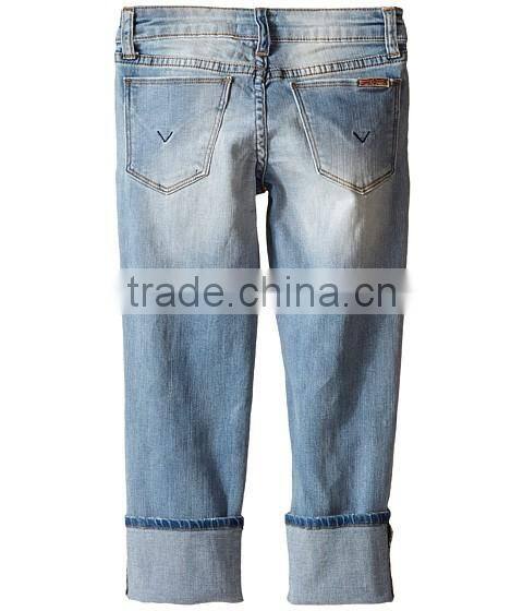 Blasted Blue Crop Jeans China Wholesale Clean Apparel For Kid