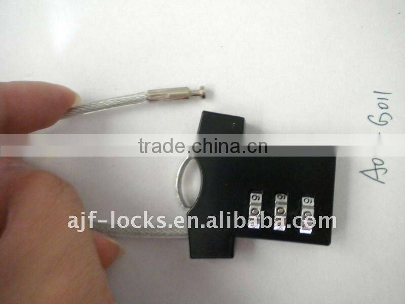 New 2014 hot sale 3 digital reset suitcase Cable combination lock