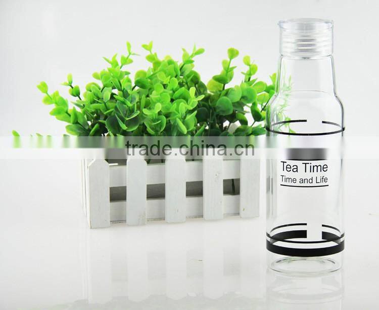 Glass material water bottles hot sale promotional tea water bottle unbreakable glass water