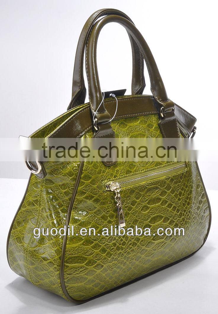 New design fashion genuine leather handbag