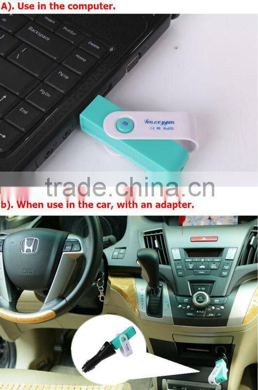 Fashion (USB) Air Ionizer With Ozone (Use For Computer/Car)